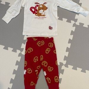 Adorable Kids Pajama Set - White and Red with Cute Graphics
